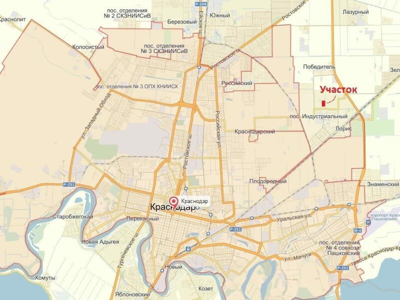 Поселок индустриальный краснодар карта