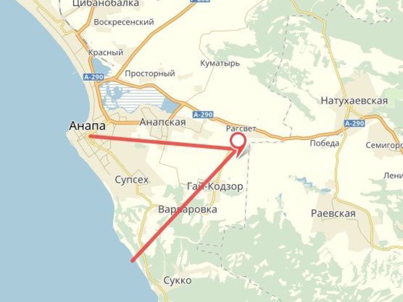 Краснодарский край анапа расстояние