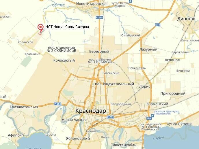 Пригородная карта краснодар